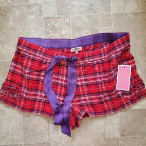JUICY COUTURE PLAID PAJAMA SHORTS MEDIUM